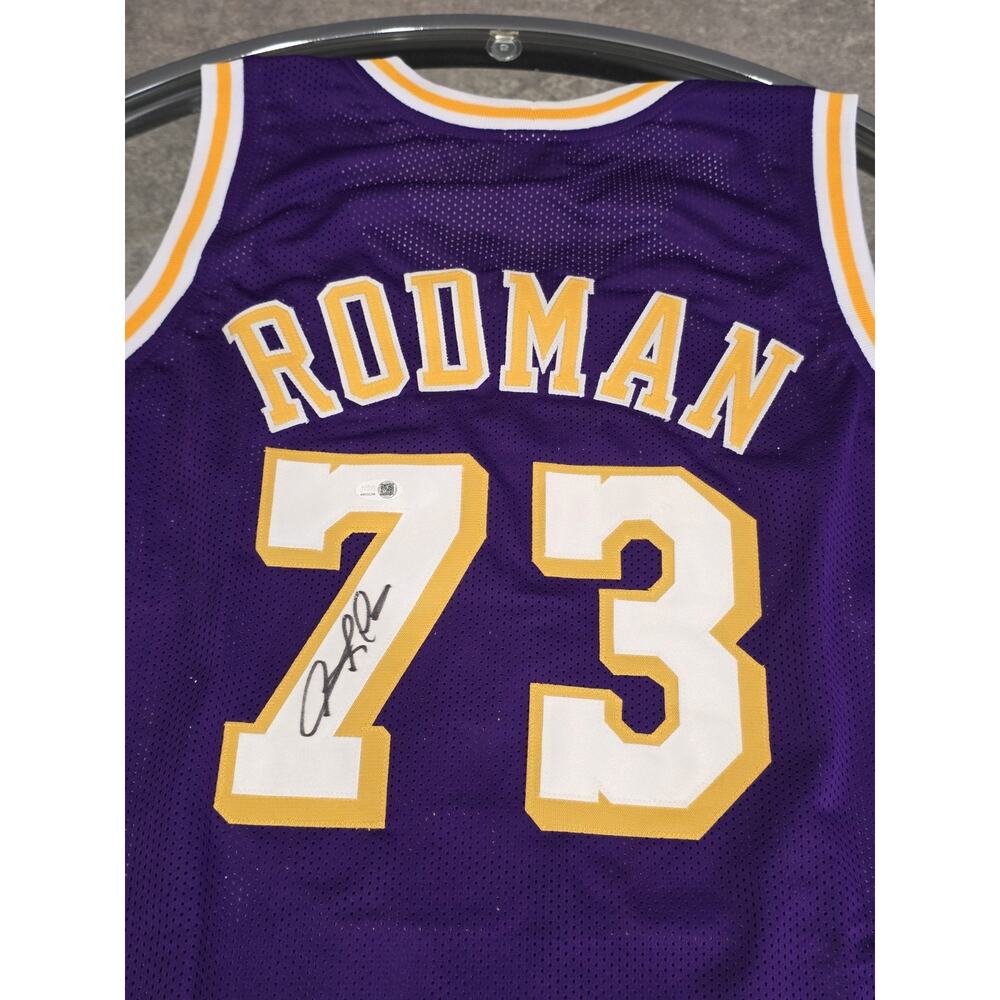 Dennis Rodman Autographed/Signed Jersey Jsa Custom Jersey